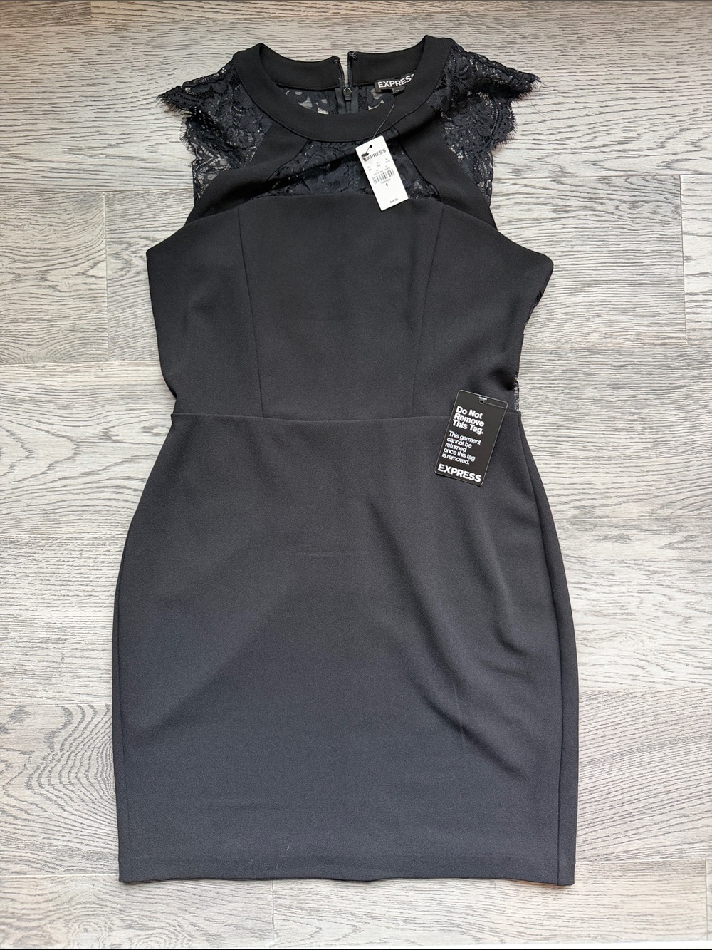 Express Lace-Trim Mini Sheath Dress